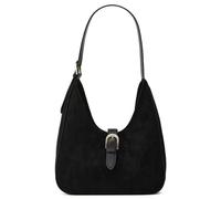 Slouchy Suede Saddle Hobo Bags Women Cute Underarm Shoulder Bag Crescent Crossbody Purses Travel Satchels Tote Handbag 2025, Black, One Size