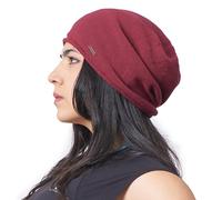 Slouchy Summer Beanies for Women & Men, Indoor Winter Organic Knit Hat for Chemo & Sensitive Skin Men Women Knit Hat Fashion Summer Winter All Season Chemo Medical Cancer Natural Burgundy