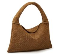 Slouchy Woven Suede Hobo Bags Women Trendy Suede Purse Crossbody Crescent Shoulder Satchel Work Bag Top Handle Tote Handbag, Khaki, One Size