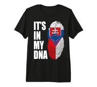 Slovak and Czech Vintage Heritage DNA Flag Premium T-Shirt