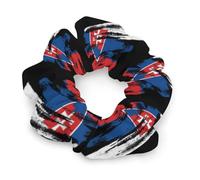 Slovak Flag Colorful Scrunchies for Women Soft Cute Elastic Hair Bands Ponytail Holders