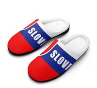 Slovak Slovakia Flag Mens Winter Warm Slippers Rubber Sole Comfortable Cotton House Shoes For Daily Wear 7-8(40-41)