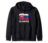 Slovak Slovakian Pride Vintage Slovakia Flag Slovakian Roots Zip Hoodie