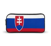 Slovakia Flags of Countries Large Capacity Pencil Case Zipper Office Storage Pouch Multifunctional Makeup Bag for Travel 22 * 12 * 5cm