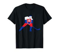 Slovakia Ice Hockey Slavic Player Love Team Stick Puck T-Shirt