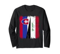 Slovakia Iraq Half Flag Slovakia Iraqi Jersey Long Sleeve T-Shirt