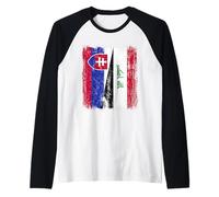 Slovakia Iraq Half Flag Slovakia Iraqi Jersey Raglan Baseball Tee