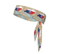 Slovakia Position Flag Map Print Ninja Headbands,Adjustable Head Tie For Men, Sports Sweatband For Yoga Running Basketball
