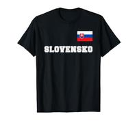 Slovakia - Slovensko with Flag National Flag Chest Value Graphic T-Shirt