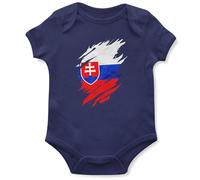 Slovakia Torn Babygrow Babies Boy Girl Slovak Football Vest, 0-3 Months, Navy