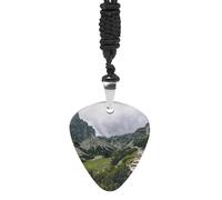 Slovakia Vysoké Tatry Mountain Fashion Guitar Picks Necklace Music Jewellery Personalized Pendant