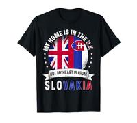 Slovakian British Patriot Heart from Slovakia Grown Britains T-Shirt