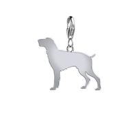 Slovakian Rough Haired Pointer Silhouette Silver Charm