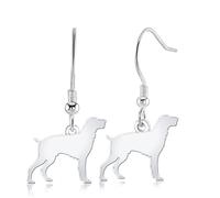 Slovakian Rough Haired Pointer Silhouette Silver Earrings