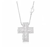 Slovecabin 925 Sterling Silver Italy Luxulry Double Cross Move D Letter Chain Belle Epoque Zircon Pendant Necklace Jewelry