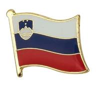 Slovenia Europe National Flag Metal Enamel Pin Badge - 1.9cm x 1.6cm - Hard Enamel Slovenian Lapel Pin - National Symbol Badge for Jacket