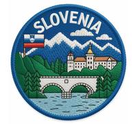 Slovenia Flag Patch Embroidered Iron-on/Sew-on Badge (3.5 Inch) Travel Europe Ljubljana Vacation Souvenir Tourist Emblem Backpack Gift Patches