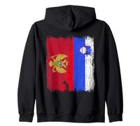 Slovenia Half Flag Montenegro Montenegrin Slovenian Jersey Zip Hoodie