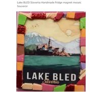 Slovenia Lake BLED Souvenir Fridge Magnet handmade mosaic idea travel holidays 5x6 cm approx