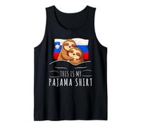 Slovenian Flag Pajama Sleeping Sloth Sleepover Slovenia Tank Top