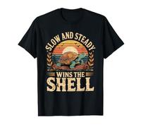 Slow and Steady Wins the Shell Box Turtle Reptile Pet Value Graphic T-Shirt