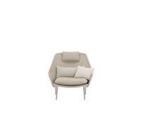 Slow Armchair Flocca 0650/ Beige 02/ Chrome
