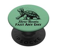 Slow Beats Fast Any Day Turtle Chill Philosophy PopSockets Adhesive PopGrip