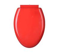 Slow Close Elongated Toilet Seat - Plastic, Easy to Install & Clean, Replacement Lid for Comfort, Never Loosen, Ideal for Modern Bathrooms (Red)