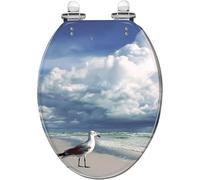 Slow Close Elongated Toilet Seat, Seamless Resin Design with Butterfly & Peony Rose Decor, Quick Release Hinges, Easy Install & Cleaning