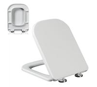 Slow Close That Will Never Loosen,Quick Removable,360° Adjustable Hinge,Easy to Install Also Clean,Thicken Urea Formaldehyde,Square,White