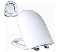 Slow Close Toilet Seat - Adjustable D/U-Shaped Polypropylene Lid Quick-Release & Easy-Clean Design White 45x37cm - Perfect for Modern Bathrooms