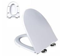Slow Close Toilet Seat D/U-Shaped Quiet and Soft Close Toilet Lid and Seat with Adjustable Hinges, Quick Release, Easy to Install & Clean, Urea-Formaldehyde, White, 02P, 45x36cm