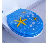 Slow Close Toilet Seat, Transparent Starfish Seahorse Aquarium Toilet Seat, Standard Size Colorful Lid Cover
