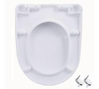 Slow Close White Thickened PP Toilet Seat with 360° Adjustable Hinge - Quick Release Easy Installation and Cleaning, U/D Shape, Size 36.5x47cm