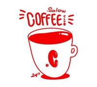 Slow Coffee Club Wall Decals 41x50.9cm Multiple Size Options Red