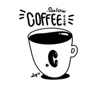 Slow Coffee Club Wall Decals 49.2x61.1cm Easy Installation Black