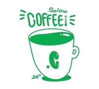Slow Coffee Club Wall Decals 49.2x61.1cm Glass Stickers Green