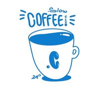 Slow Coffee Club Wall Decals 49.2x61.1cm Self Adhesive Blue