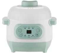 Slow Cooker, 1L Electric Stew Pot with Small Ceramic Liner, 6 Cooking Modes, 24H Timer, Mini Multifunctional Cooker for Stew, Ramen, Pasta, Soup, Porridge (Green)