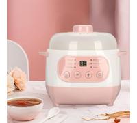 Slow Cooker, 1L Electric Stew Pot with Small Ceramic Liner, 6 Cooking Modes, 24H Timer, Mini Multifunctional Cooker for Stew, Ramen, Pasta, Soup, Porridge (Pink)