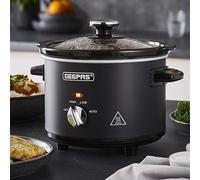Slow Cooker 2.5L Tempered Glass Lid Removable Ceramic Non-Stick Bowl Chalkboard