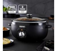 Slow Cooker 3.5L Tempered Glass Lid & Removable Non-Stick Bowl Chalkboard Design