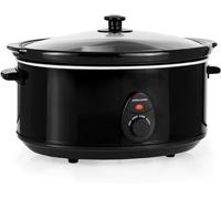 Slow Cooker 6.5 Litres Black Tempered Glass Lid Large Removable Ceramic Bowl [EEK: Compliant]