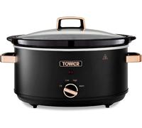Slow Cooker By Tower T16043BLK Cavaletto 6.5L, 3 Heats , Cool Touch Black & RG