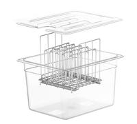 Slow Cooker Container, 12L Food Storage Box Plastic Sous Vide Container with Lid Transparent Home Cooking Water Bath Box for Most Slow Cookers