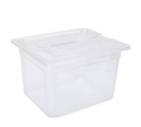 Slow Cooker Container, 12L Food Storage Box Plastic Sous Vide Support Vessel with Lid Transparent Meat Cooking Water Bath Case for Most Slow Cookers