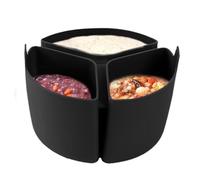 Slow Cooker Liner - 3 Campartments Silicone Liner | 18×12cm Heat-Resistant Foldable Pot Divider, Cooking Accessories Kitchen Gadgets for Camping, Meals, Soup Storage