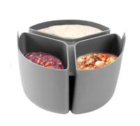 Slow Cooker Liner - 3 Campartments Silicone Liner | 18×12cm Heat-Resistant Foldable Pot Divider, Cooking Accessories Kitchen Gadgets for Camping, Meals, Soup Storage
