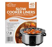 Slow Cooker Liners [40 Pack] - Fits Up to 6.5L, BPA-Free & Heat-Resistant PET Plastic | Leakproof Disposable Cooking Bags for Slow Cookers, Ovens, Freezers, Batch Cooking, Casseroles & Meal Prep