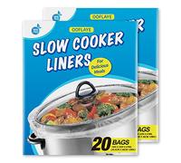Slow Cooker Liners and Cooking Bags Extra Large Size Fits 6-10QT Pot, 14"x 22", BPA Free, Suitable for Oval & Round Pot (40 Liners)